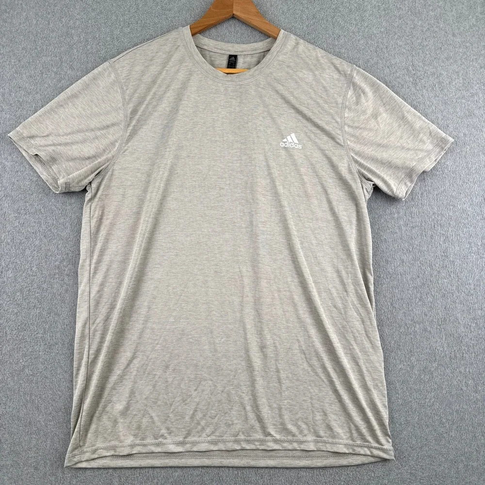 Adidas T-Shirt Mens Large Gray Golf Performance Short Sleeve Heathered Athletic